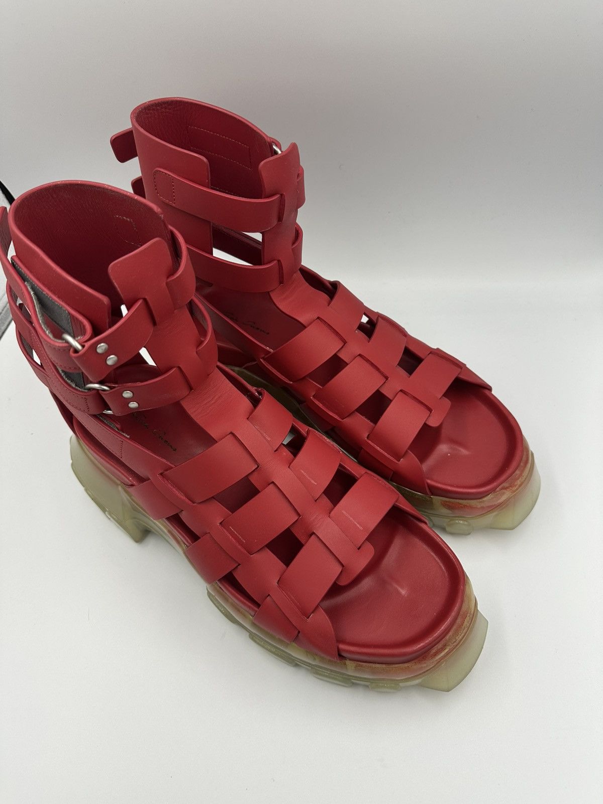 Rick Owens Rick Owens Red with Transparent Sole Size US 10.5 / EU 43-44 - 2 Thumbnail