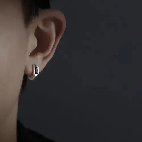 Sterling Silver 925 Silver Plated Silver Hoop Earrings for Men Women Size ONE SIZE - 4 Thumbnail