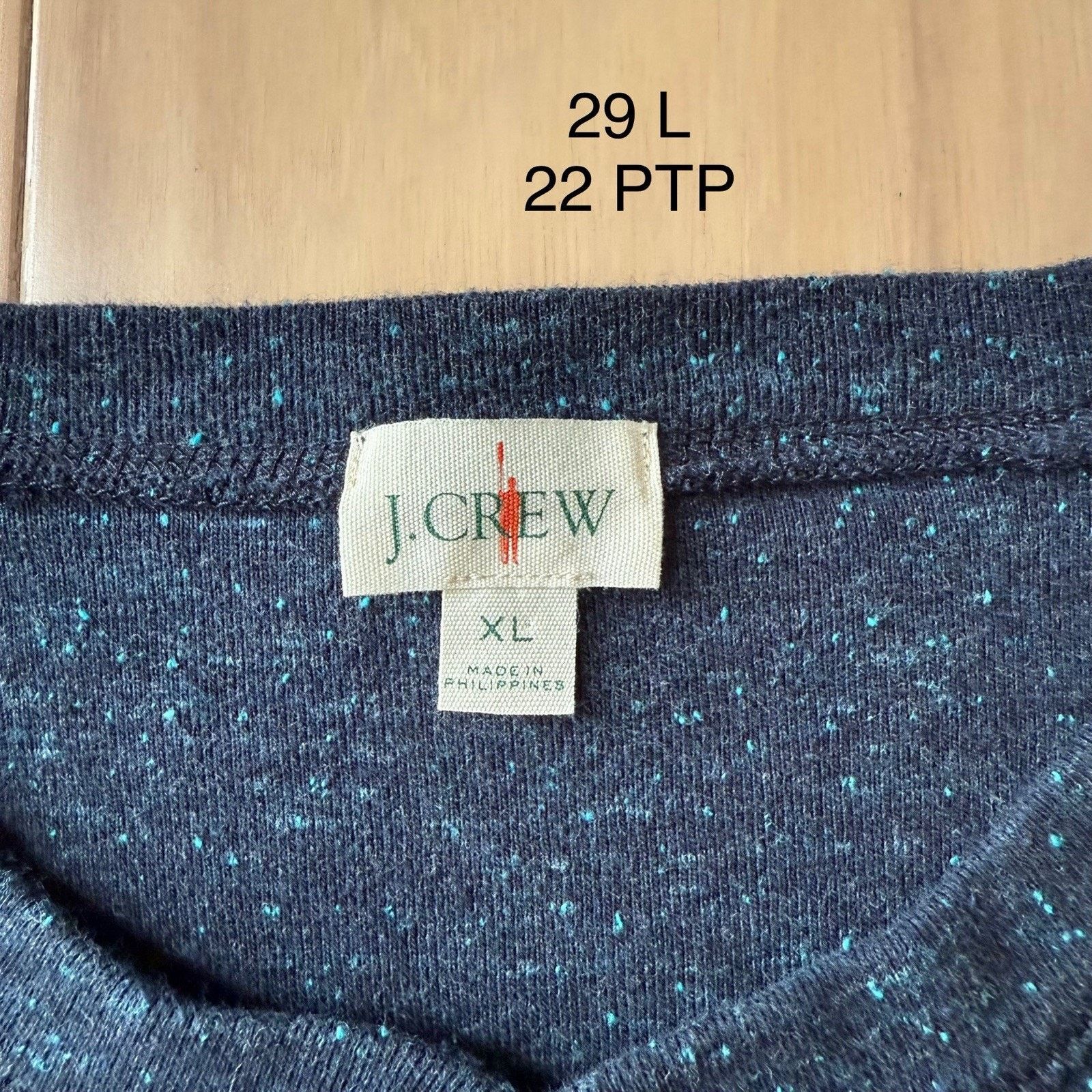 J.Crew J Crew Oarsman Henley Shirt XL Blue Long Sleeve Cotton Size US XL / EU 56 / 4 - 7 Thumbnail