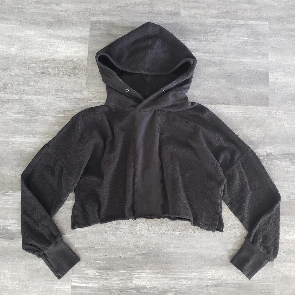 Daniel Patrick Black Cropped Daniel Patrick Classic Road Hoodie Size S / US 4 / IT 40 - 1 Thumbnail
