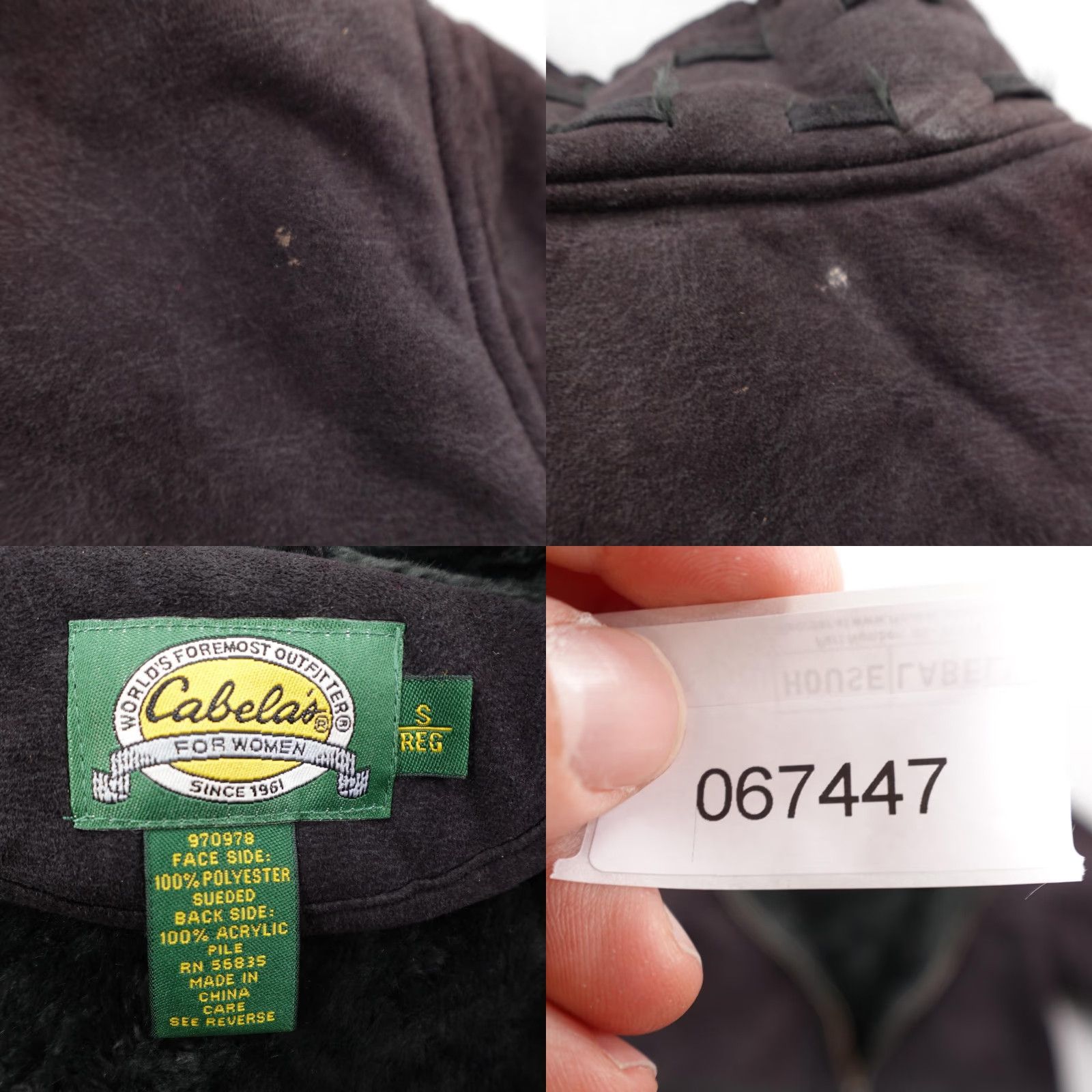 Vintage Cabela's Jacket Womens Small Brown Suede Leather Fleece Lined Coat Full Zip UP Size S / US 4 / IT 40 - 8 Thumbnail