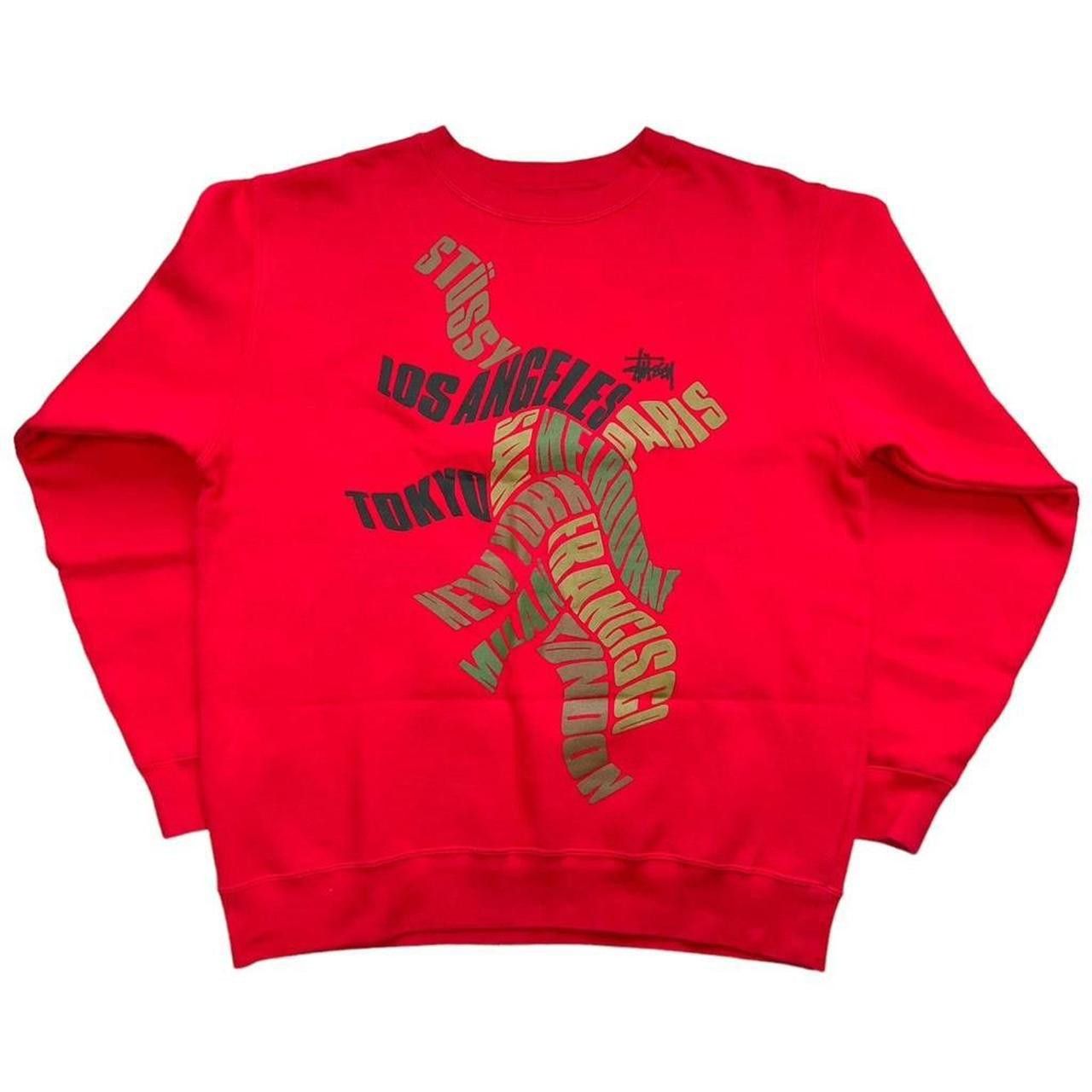 Stussy Vintage 2000s Red Stussy World Tour Sweatshirt - Medium Size US M / EU 48-50 / 2 - 1 Thumbnail