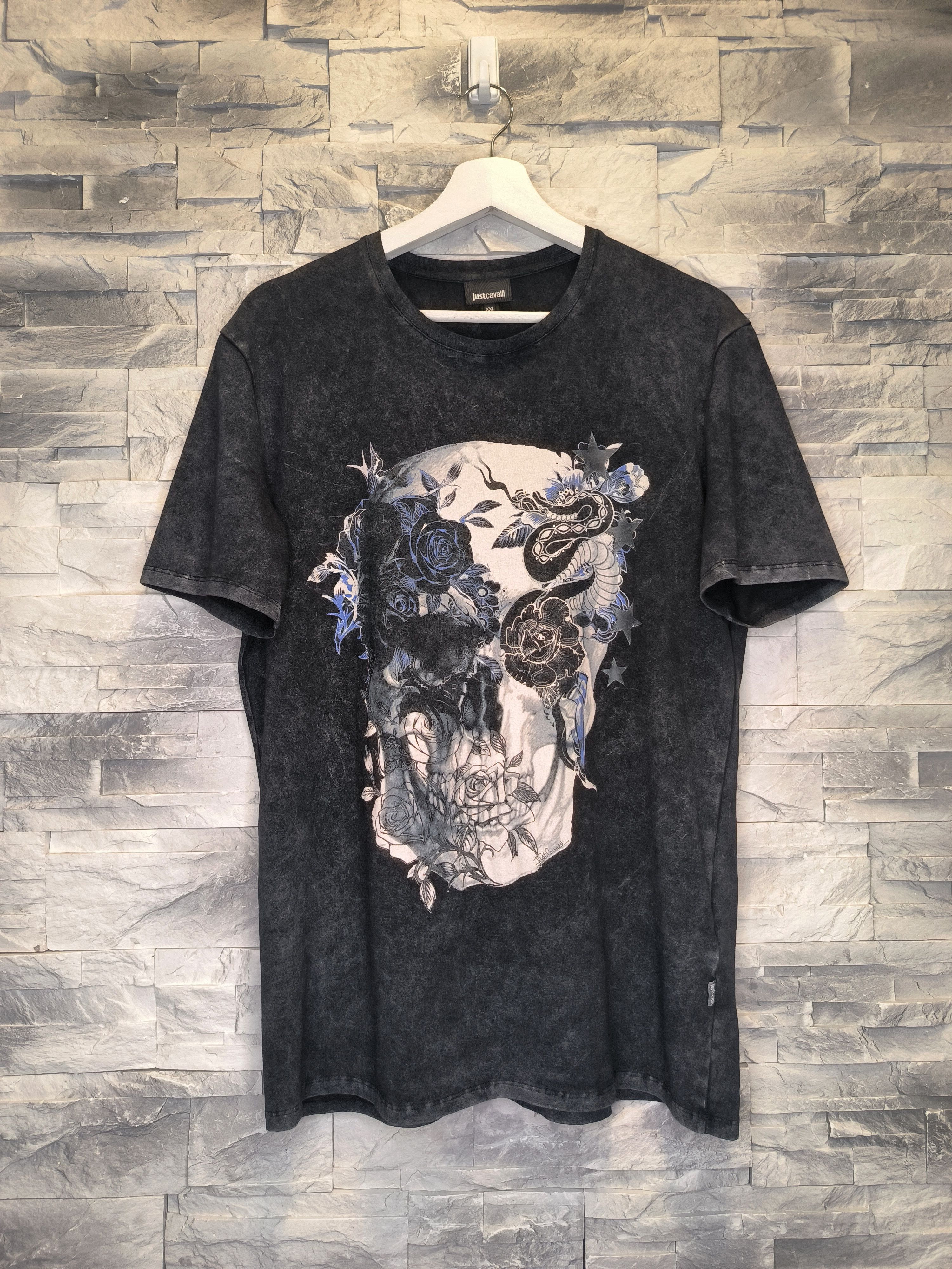 Just Cavalli Just Cavalli T-Shirt Skull Logo Tee Gray Size US M / EU 48-50 / 2 - 1 Thumbnail