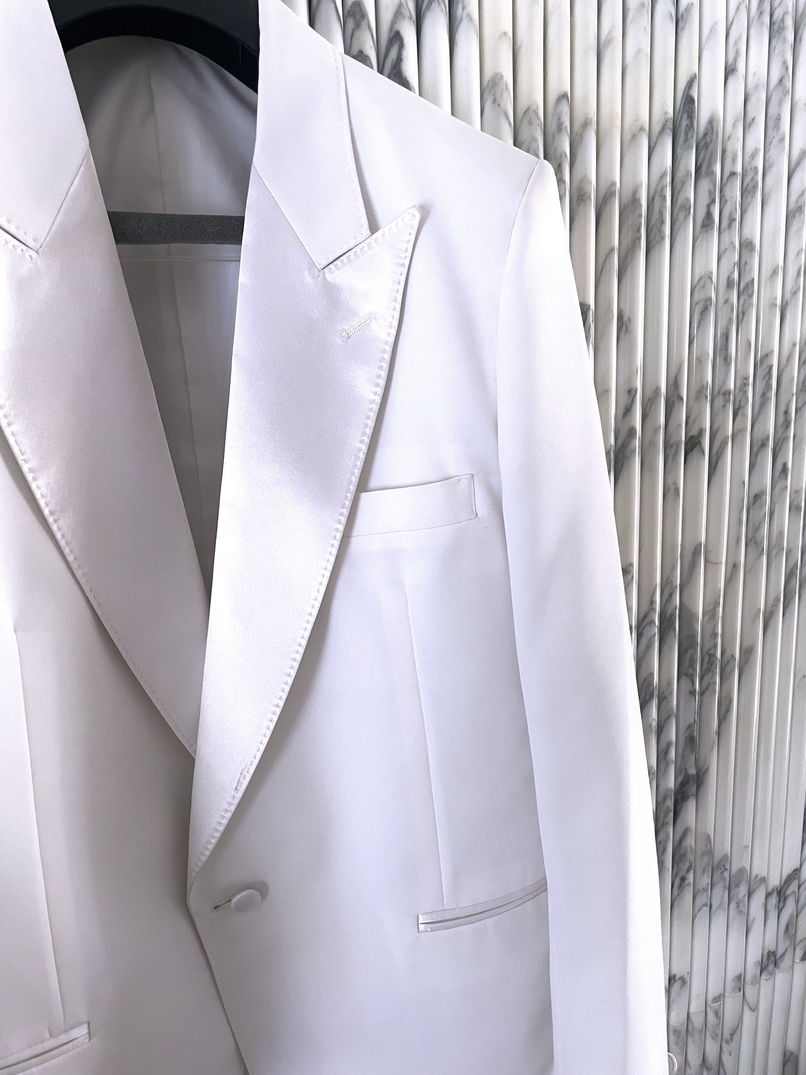 Vintage IVORY GRAIN DE POUDRE LE SMOKING TUXEDO JACKET Size 48R - 4 Thumbnail
