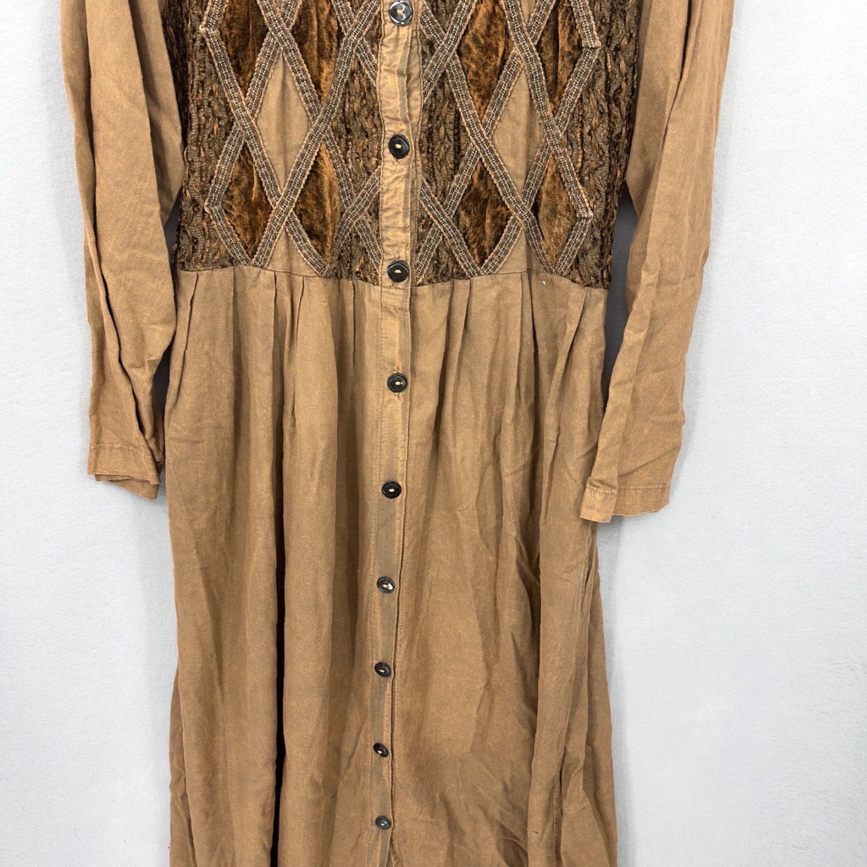 Vintage VINTAGE Marilu Dress Women Long Sleeve Boho A-Line Sundress Orange 60s 70s Western Peasant Cottagecore Size M / US 6-8 / IT 42-44 - 4 Thumbnail