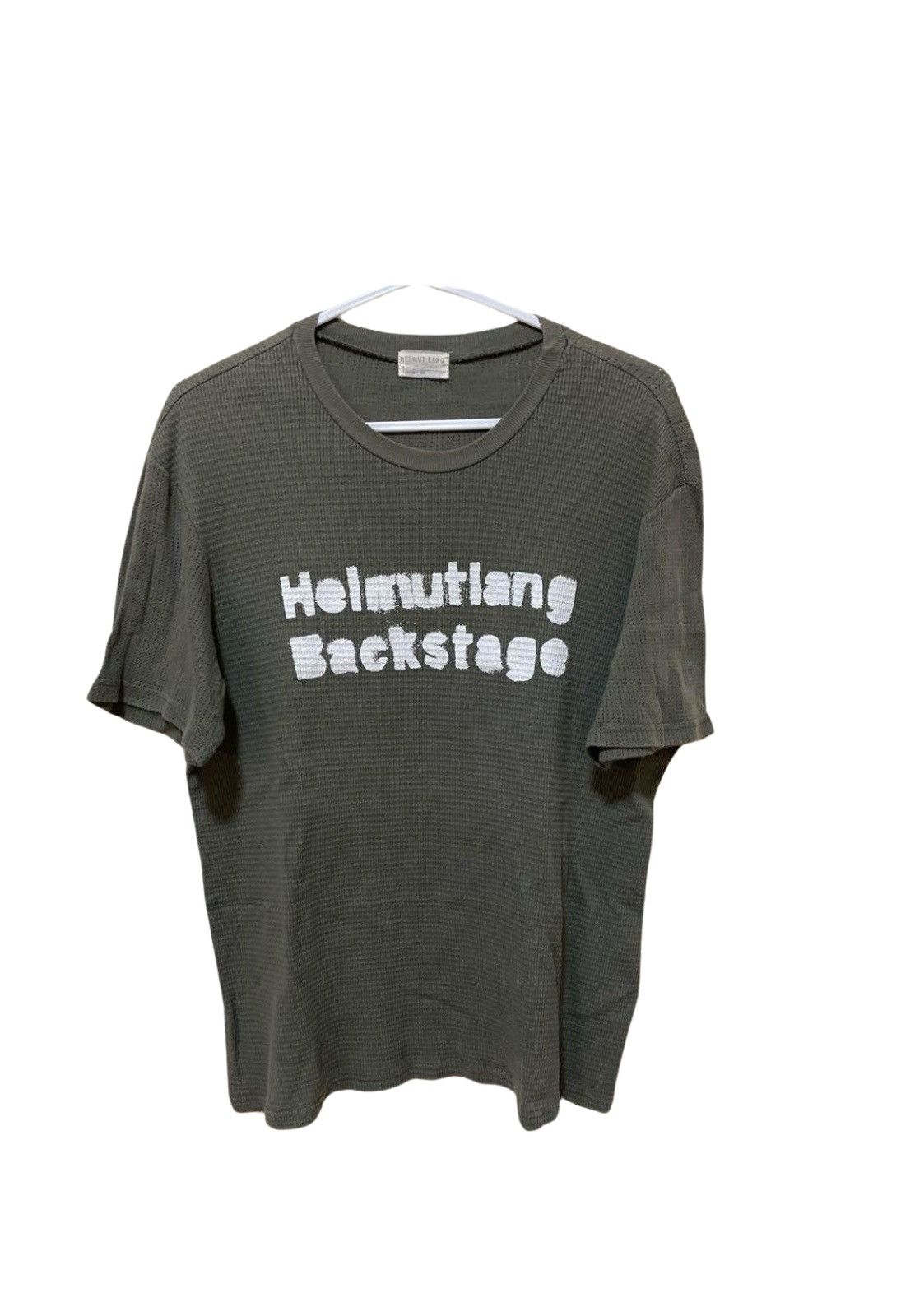 image of Helmut Lang S/s 1999 “Back Stage” Mesh T-Shirt in Green, Men's (Size Small)