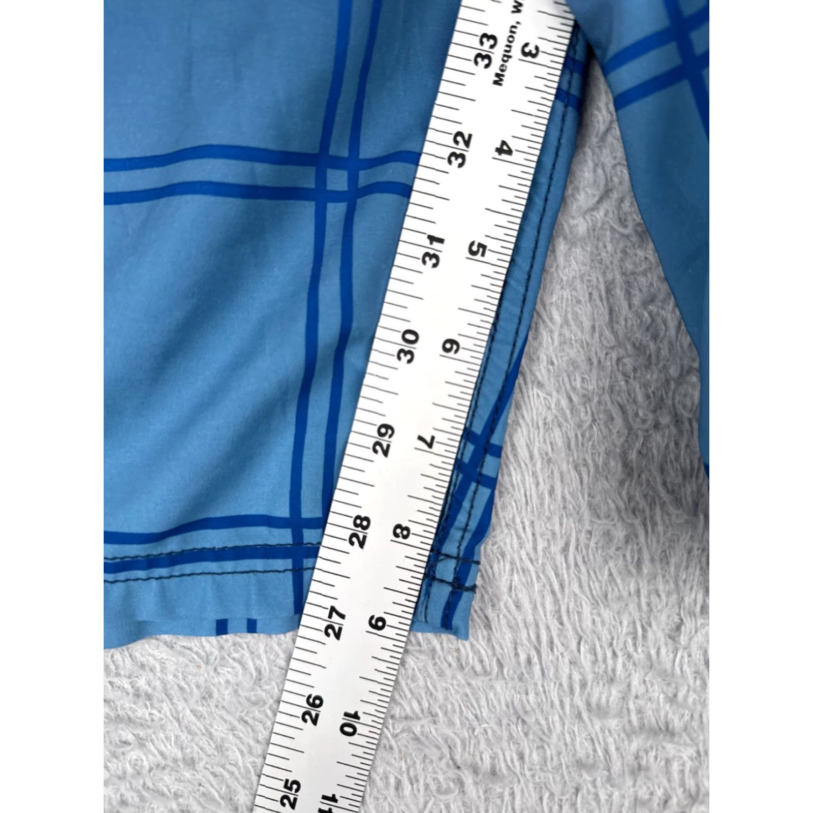 George George Board Shorts Mens Large Blue Plaid 100% Polyester Trunks Cargo 36x9 Swim Bottoms Docked? Size US 33 - 7 Thumbnail