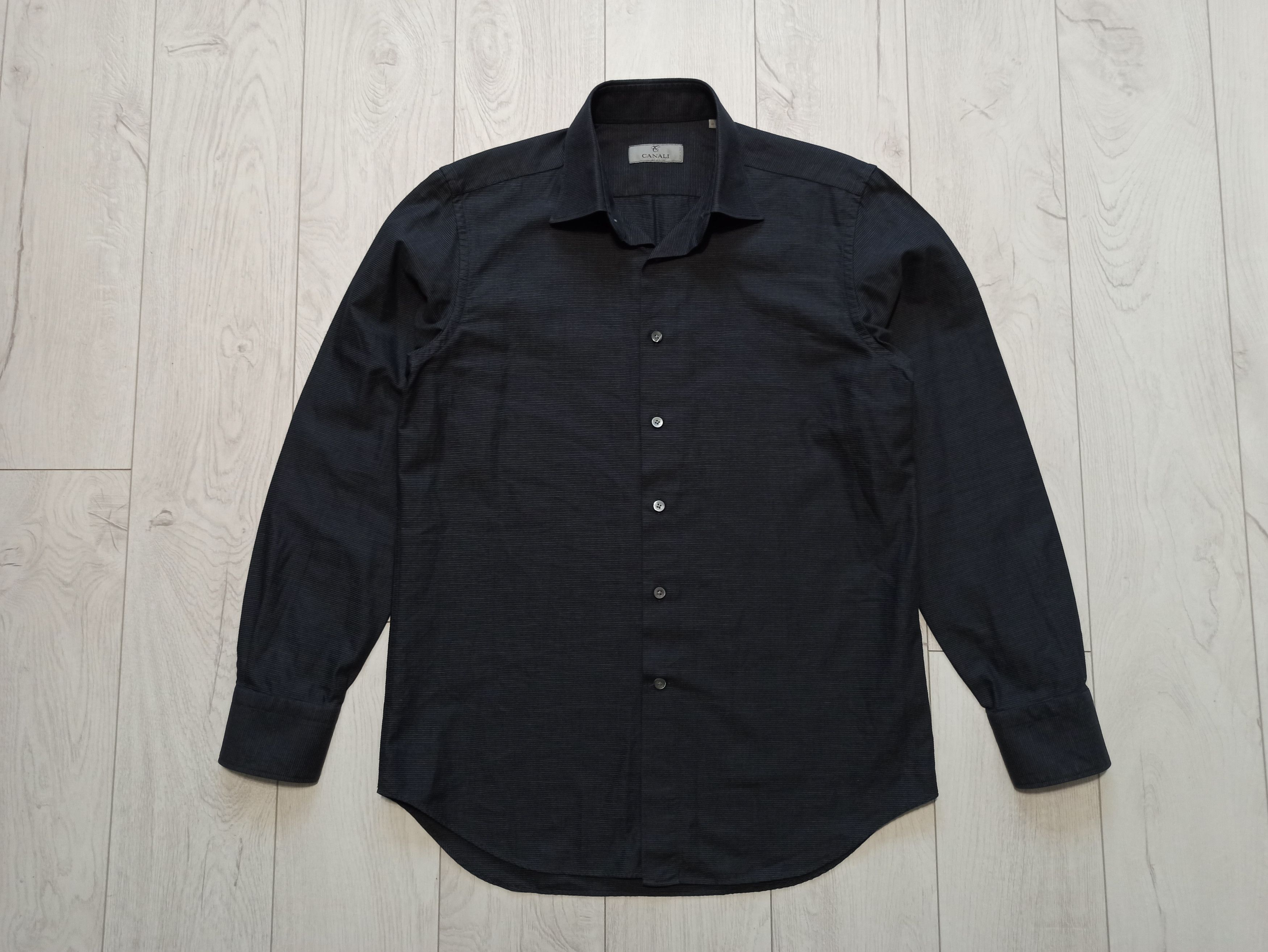 Canali Canali Mens Black Shirt Size US M / EU 48-50 / 2 - 1 Thumbnail