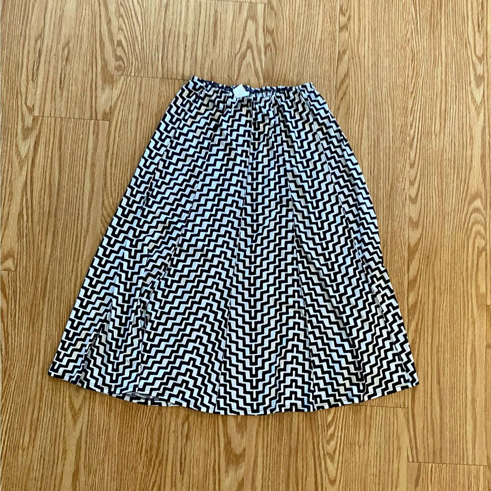 Other Coco Bianco Black White Chevron Midi Skirt Womens Small Size 28" / US 6 / IT 42 - 7 Thumbnail
