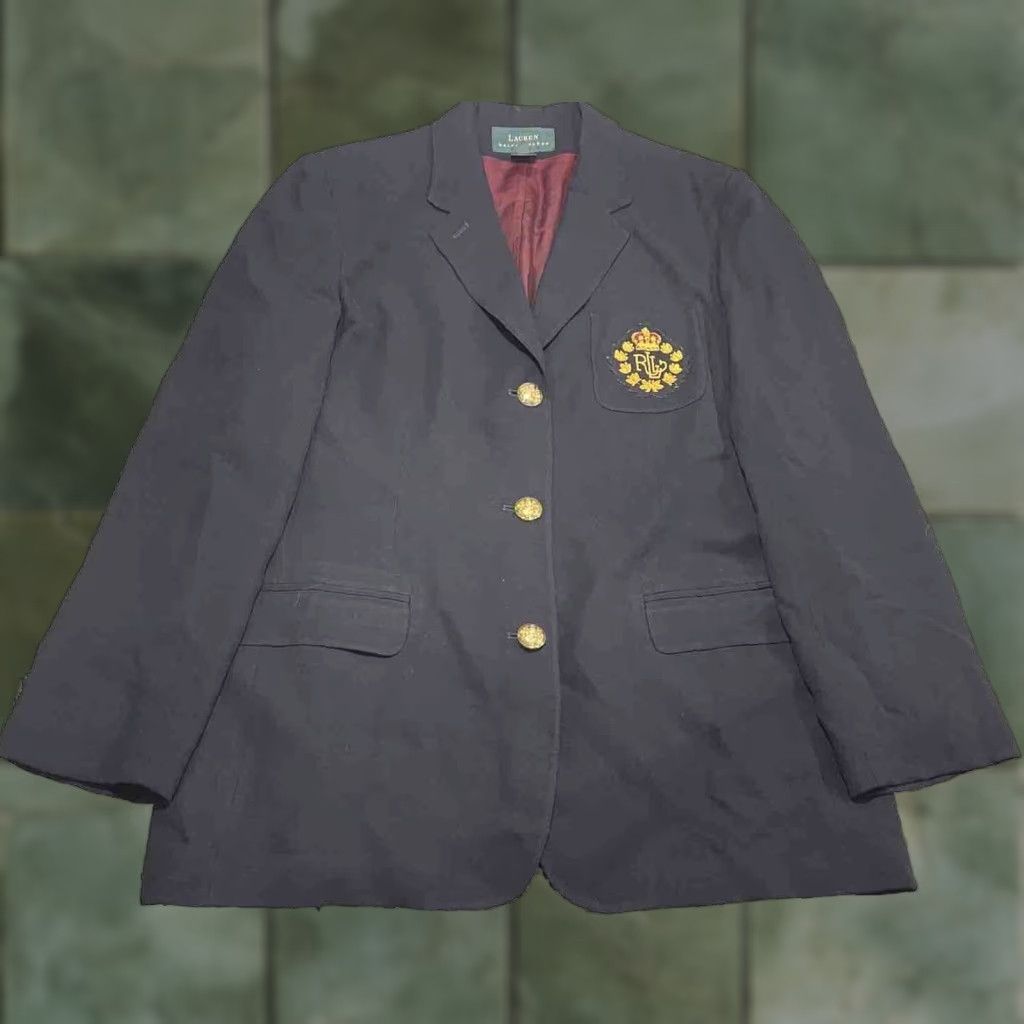 Ralph Lauren VTG Women's Lauren Ralph Lauren Suit Jacket Navy Blue Size 14 W/Pocket Emblem Size XL / US 12-14 / IT 48-50 - 1 Thumbnail