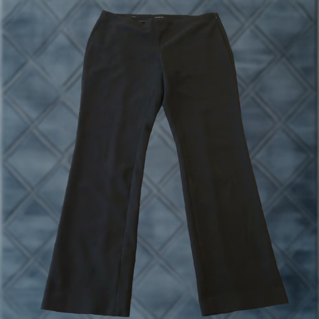 Talbots Talbots Modern Dress Pants Womens Size 12 Black Side Zip 36x31 Mid Rise Pants Women Black Dress Size 34" / US 12 / IT 48 - 1 Thumbnail