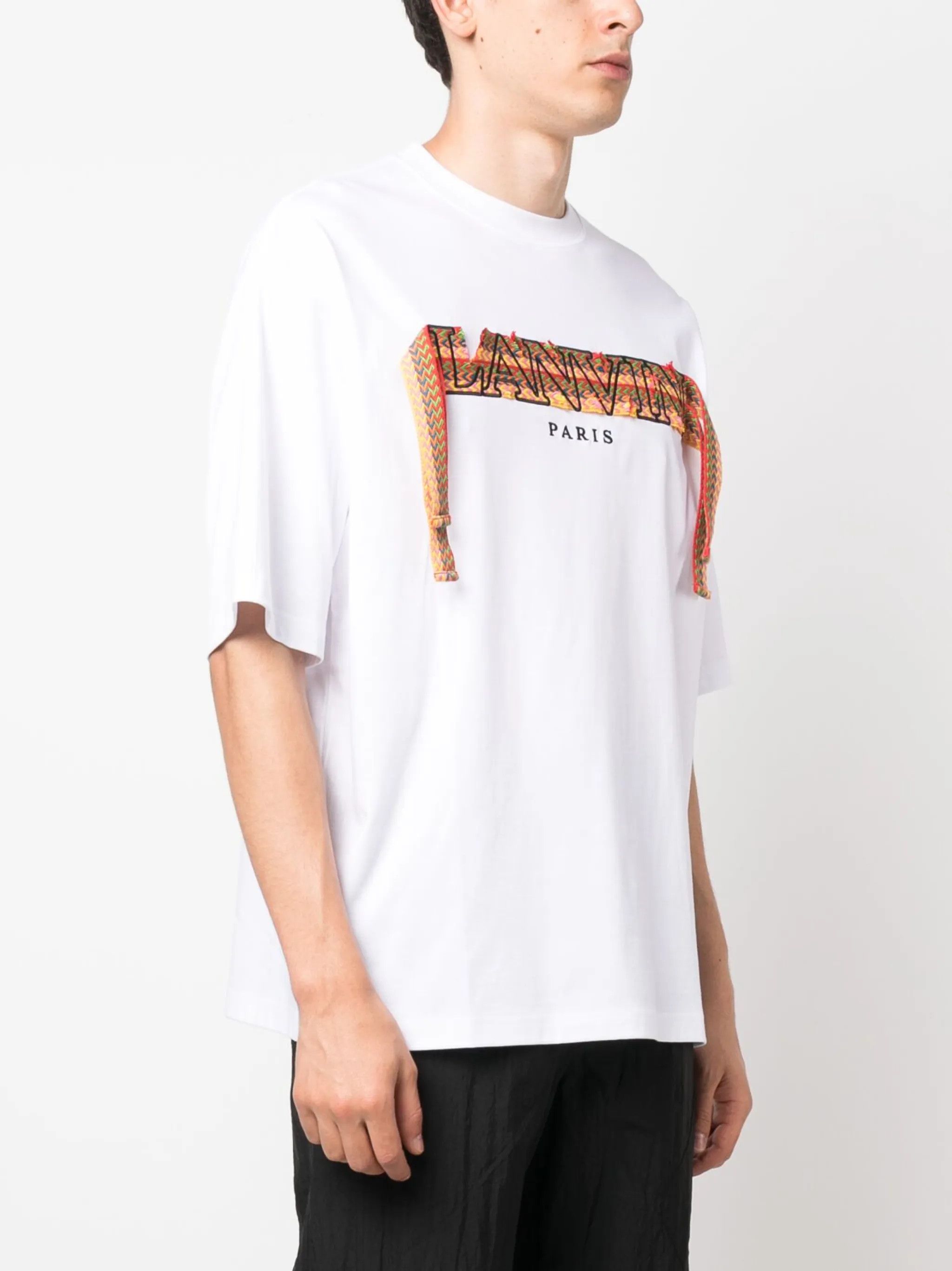Lanvin o1y0225 Logo Crewneck T-Shirt in White Size US L / EU 52-54 / 3 - 3 Thumbnail