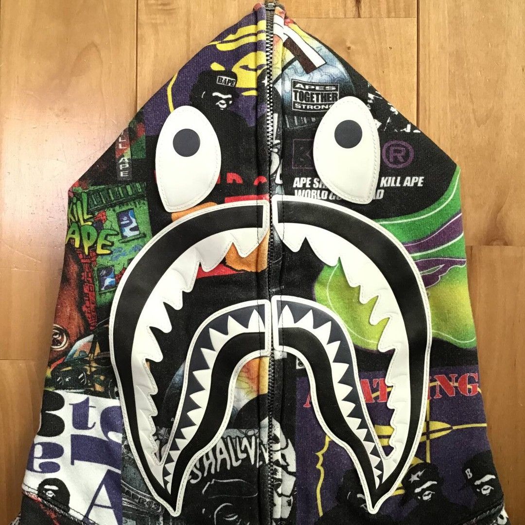 Bape BAPE Album Monogram Shark Full Zip Hoodie a bathing ape Size US S / EU 44-46 / 1 - 3 Thumbnail