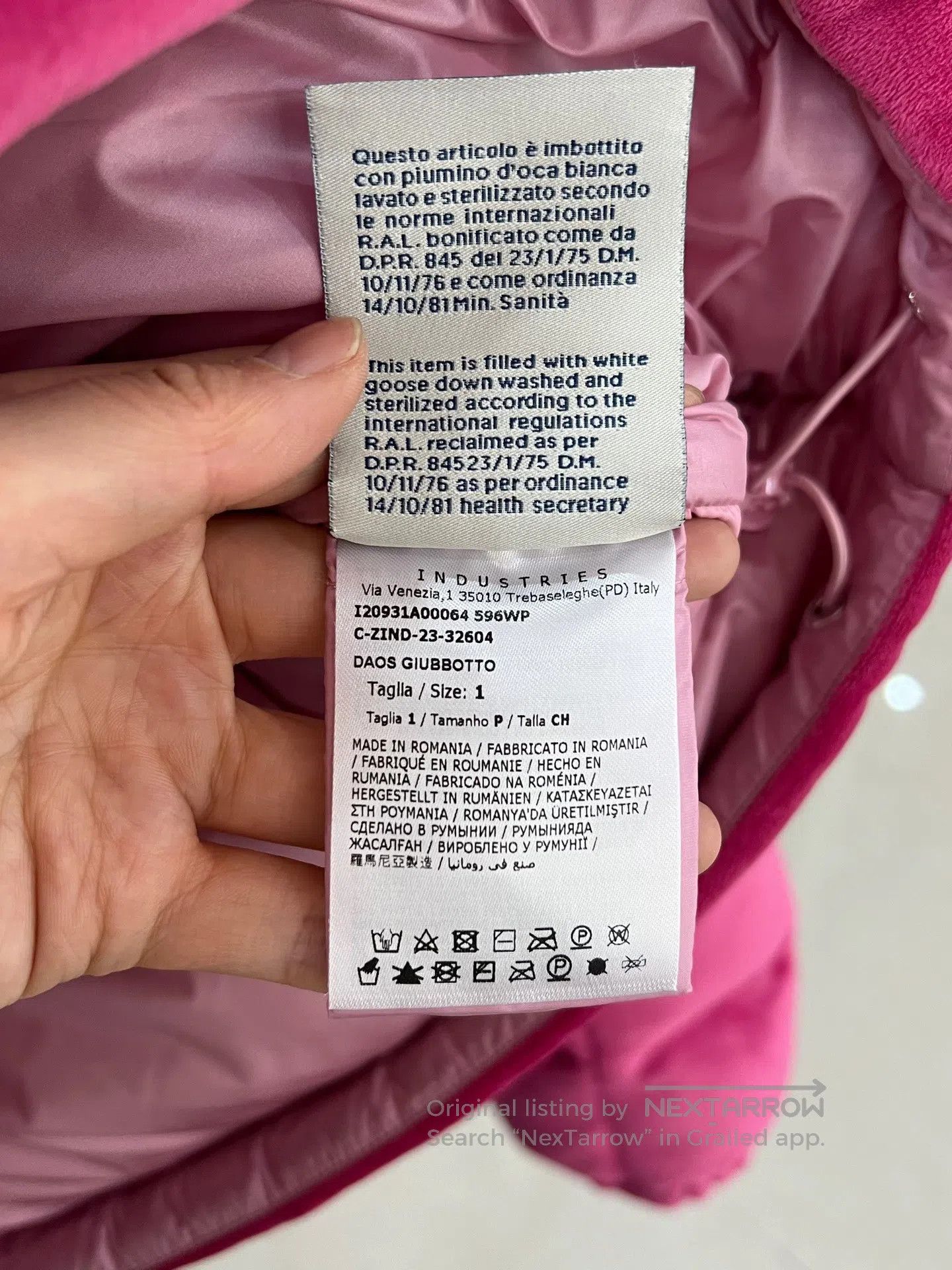 Moncler Moncler DAOS Pink Velvet Down Jacket| Size S / US 4 / IT 40 - 5 Thumbnail