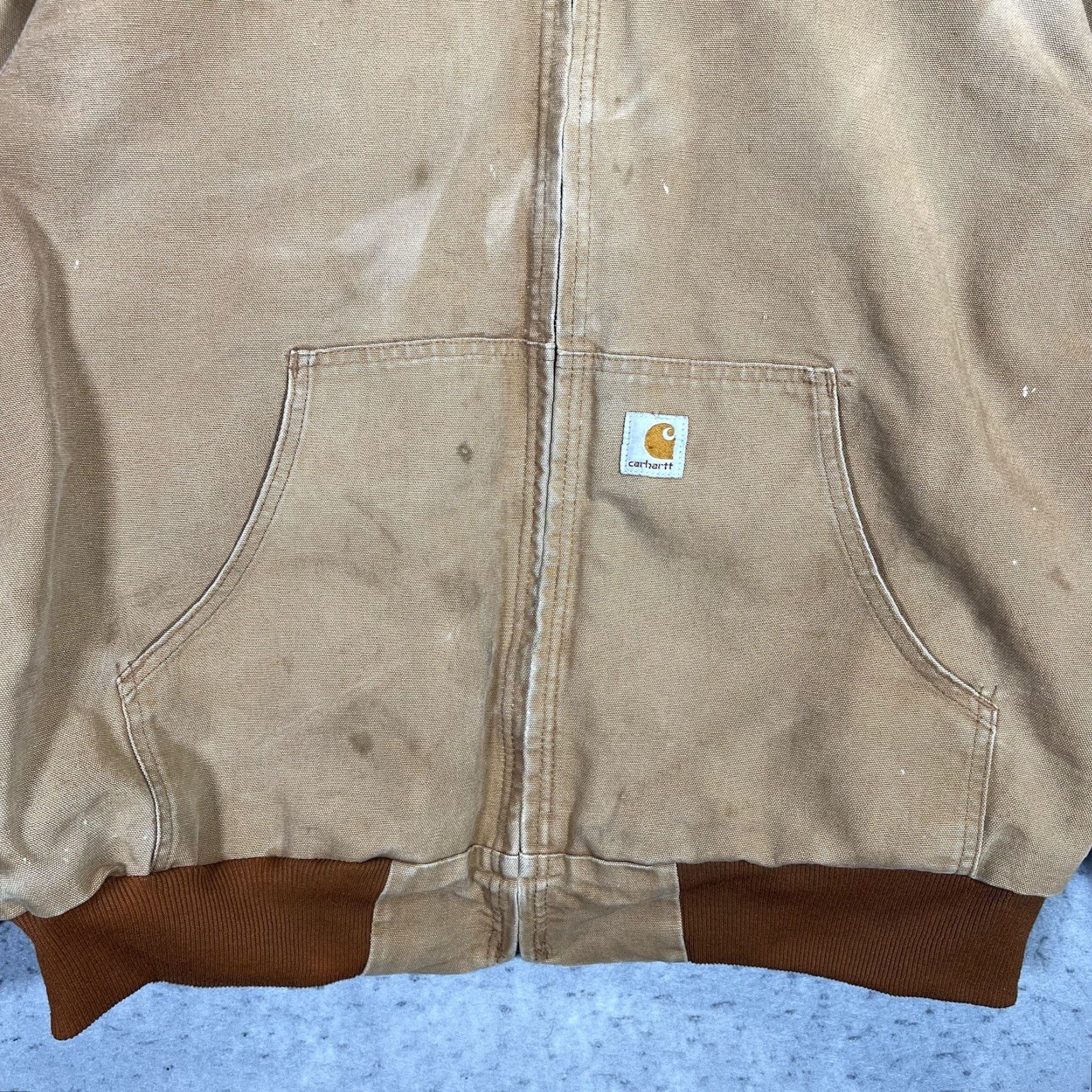Carhartt VINTAGE Carhartt Full Zip Hooded Jacket Mens XL Beige USA Made Size US XL / EU 56 / 4 - 5 Thumbnail