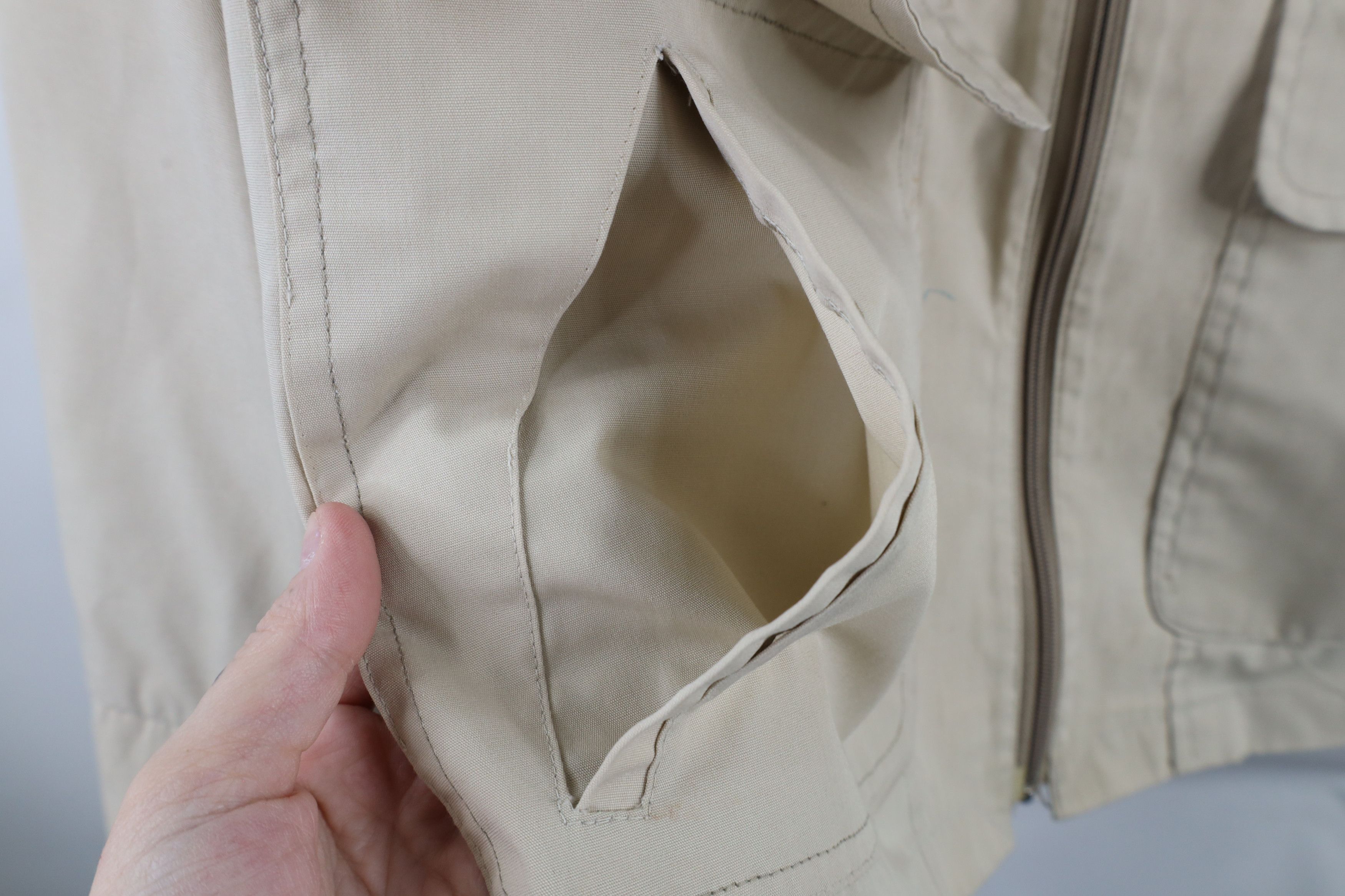 Vintage Vintage 70s Streetwear Buckle Back Full Zip Jacket Beige USA Size US L / EU 52-54 / 3 - 6 Thumbnail