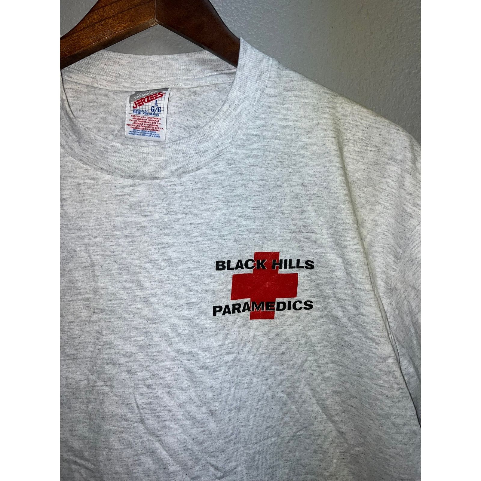 Jerzees Vintage Black Hills Shirt Paramedics Gray Tee 90s Large Size US L / EU 52-54 / 3 - 2 Thumbnail