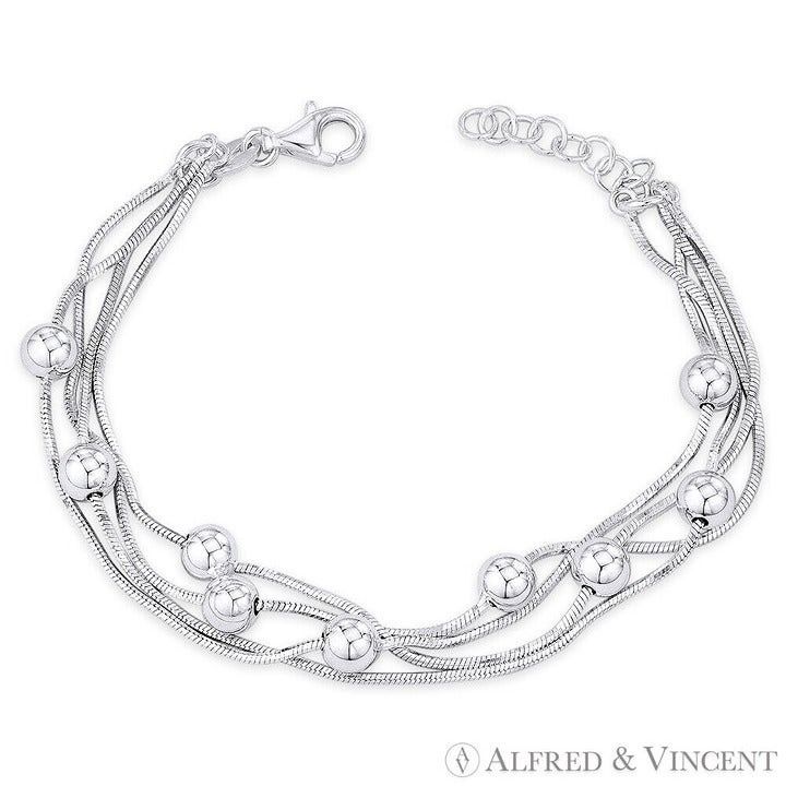 Other 4-Strand Octagon Snake & Ball Bead Chain Bracelet Size ONE SIZE - 1 Preview