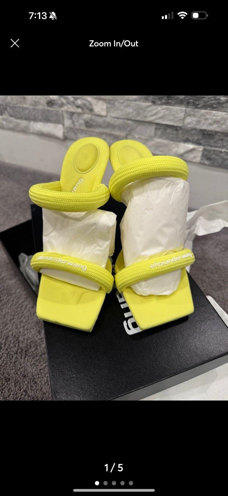 Alexander Wang Alexander Wang Julie Tubular Webbing Sandal in Fluo Yellow Size US 6 / IT 36 - 1 Thumbnail
