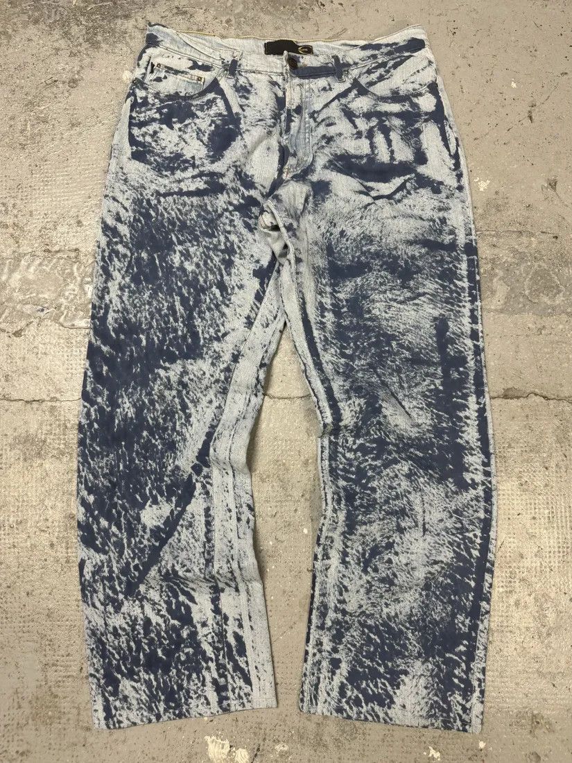 Just Cavalli × Vintage 2000s Cavalli Blue Blurred Denim Jeans Size US 32 / EU 48 - 1 Thumbnail