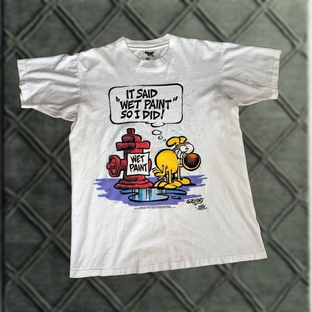 MOTHER VINTAGE Mother Goose & Grimm T Shirt Men’s M Single Stitch USA Made 90s Cartoon White Cotton Size US M / EU 48-50 / 2 - 1 Thumbnail