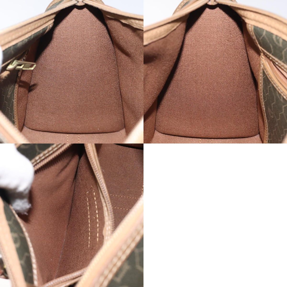 Dior DIOR Honeycomb Canvas Hand Bag Pvc Black Gold Size ONE SIZE - 12 Thumbnail