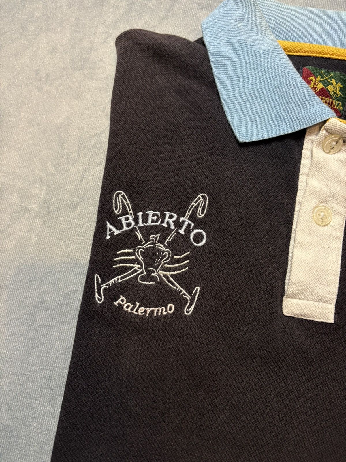 La Martina × Vintage La Martina Embroidered Polo Shirt Black Blue Collar Size M Size US M / EU 48-50 / 2 - 3 Thumbnail