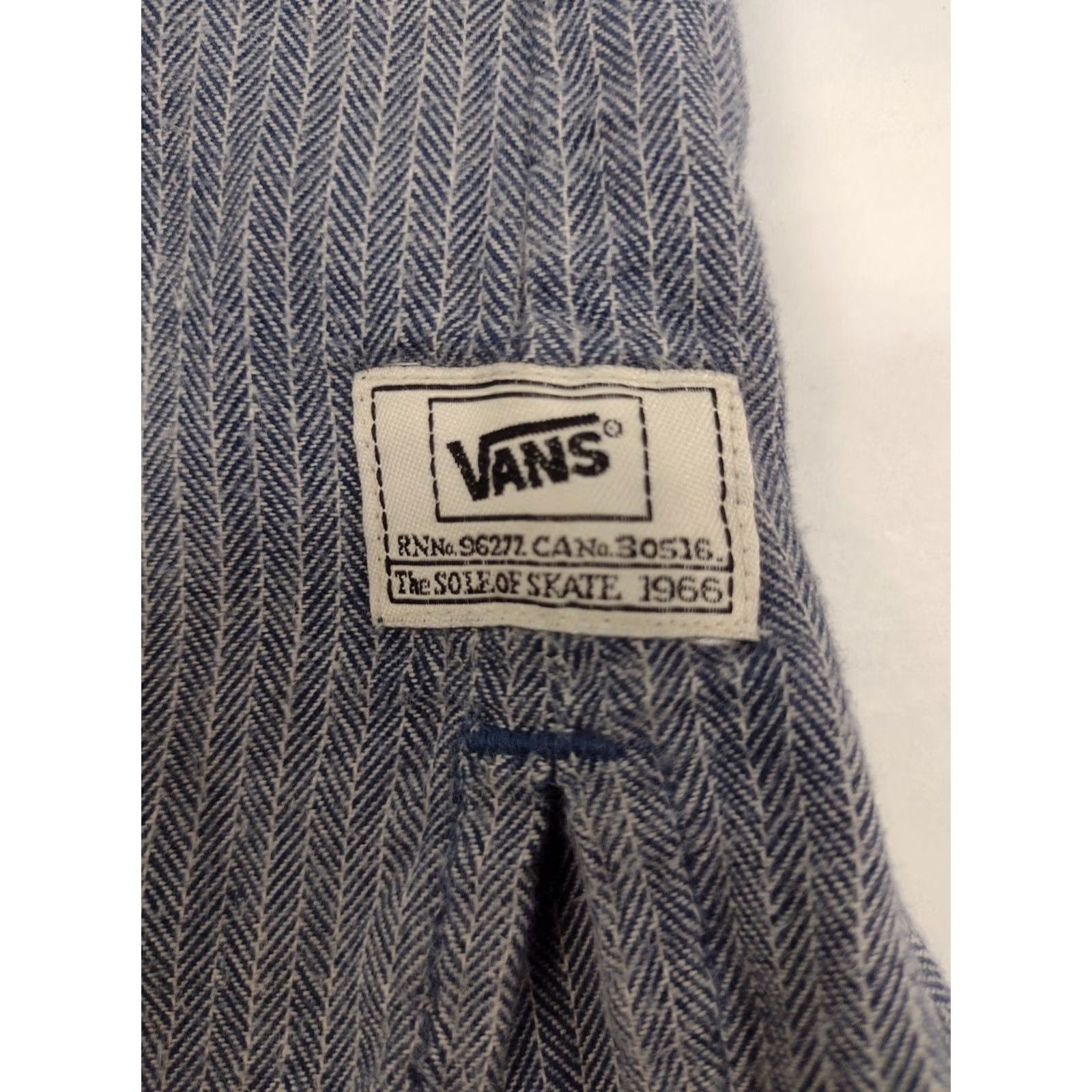 Vans VANS Flannel Shirt Button-Up Shirt Long Sleeve Blue/Wht Stripes 703 Men S Regular with Pockets All Seasons Casual Workwear Size US S / EU 44-46 / 1 - 5 Thumbnail