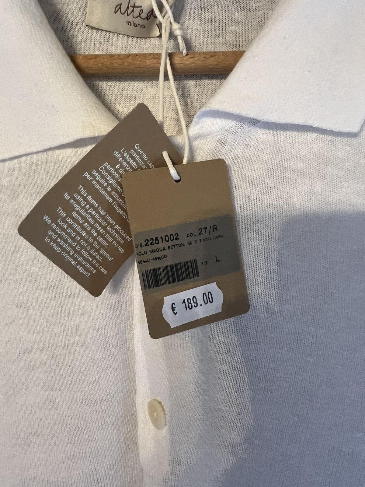 Altea Altea linen Polo with Button in white Size US L / EU 52-54 / 3 - 7 Thumbnail