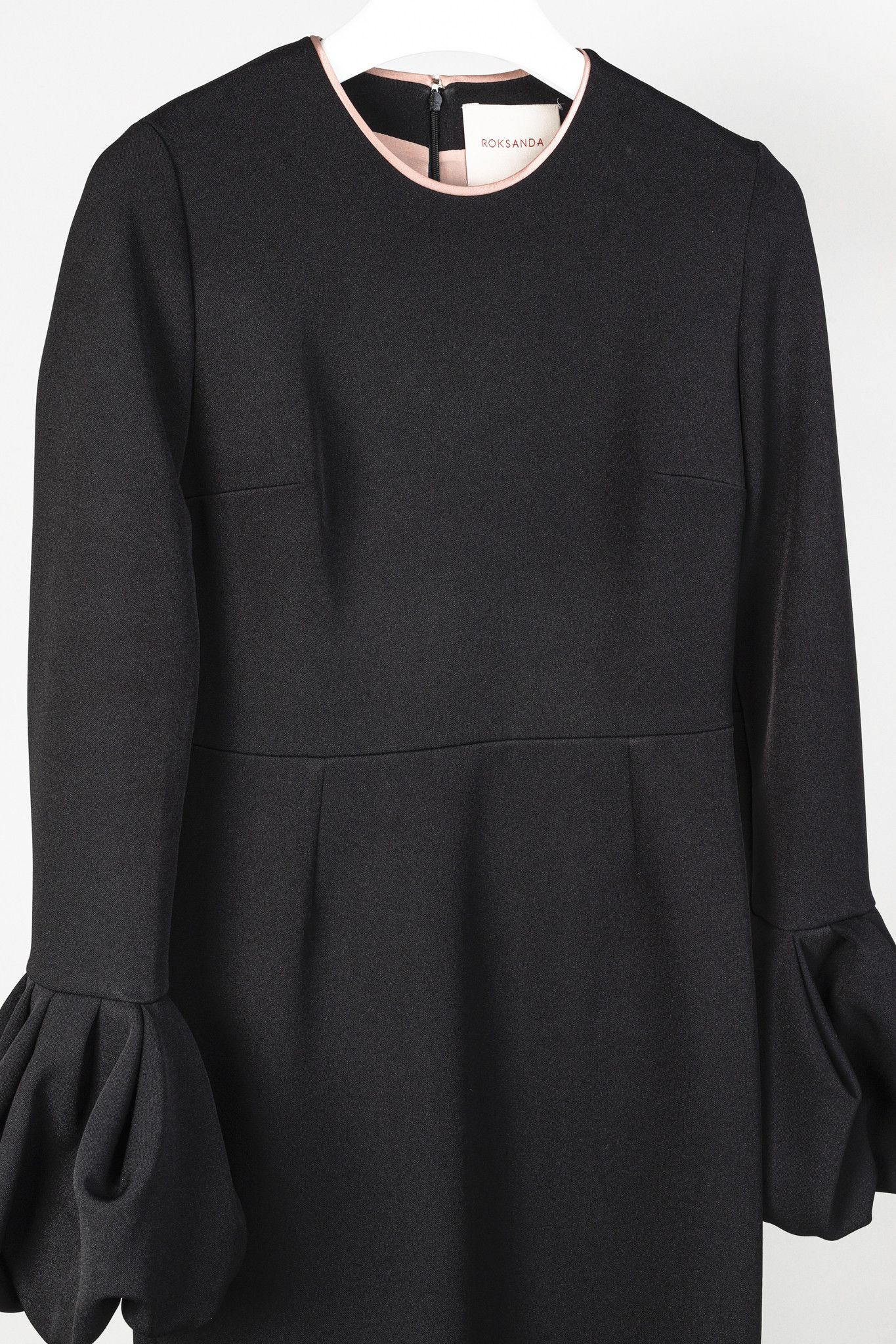 ROKSANDA Roksanda Lena Black Crepe Frilled Sleeve Midi Dress Size L / US 10 / IT 46 - 3 Thumbnail