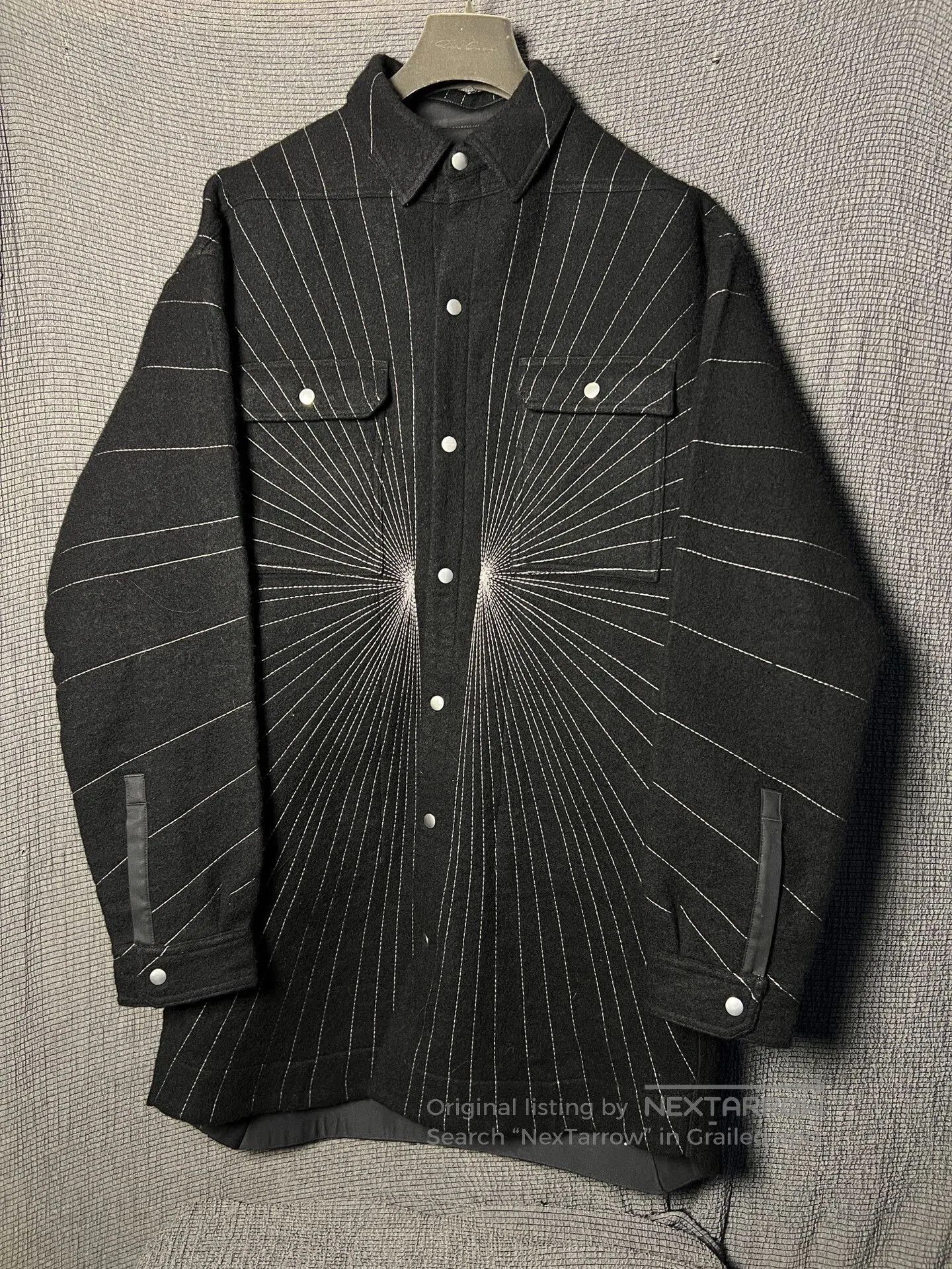 Rick Owens Rick Owens 23FW Ray Embroidery Wool Shirt Jacket. Size US S / EU 44-46 / 1 - 1 Thumbnail