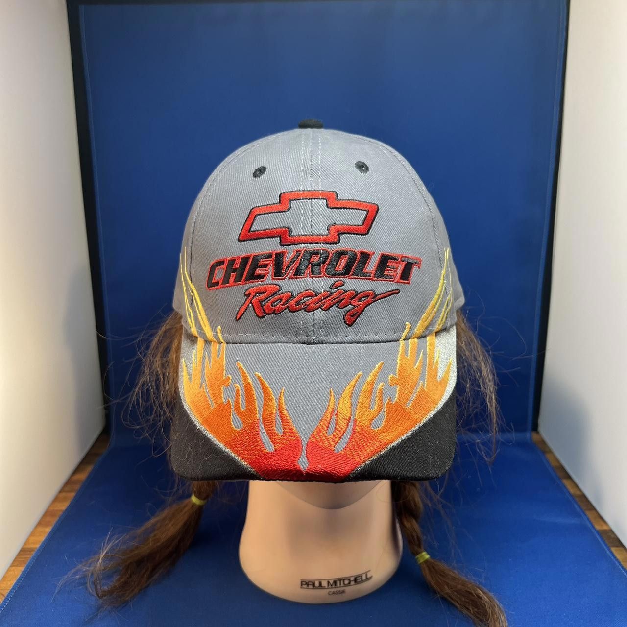 Designer Chevrolet Racing Gray Cap with Flames Size ONE SIZE - 1 Thumbnail