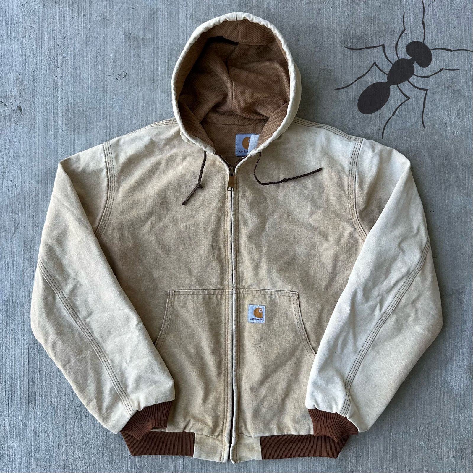 Vintage Carhartt brown hooded work wear jacket