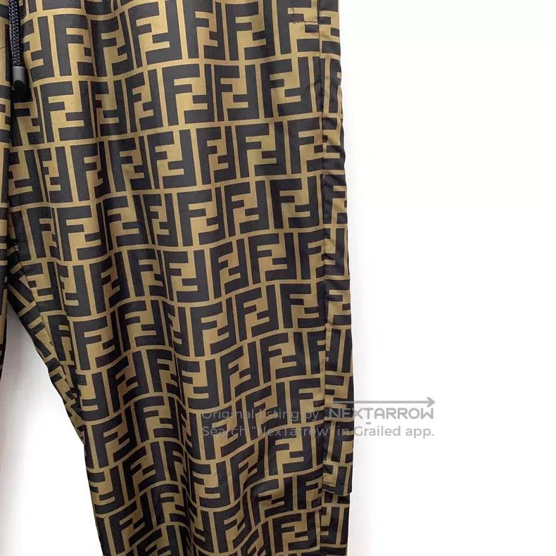Fendi Fendi Brown Logo Fleur-de-lis Print Drawstring Tie Bottom Size US 44 / EU 60 - 4 Thumbnail