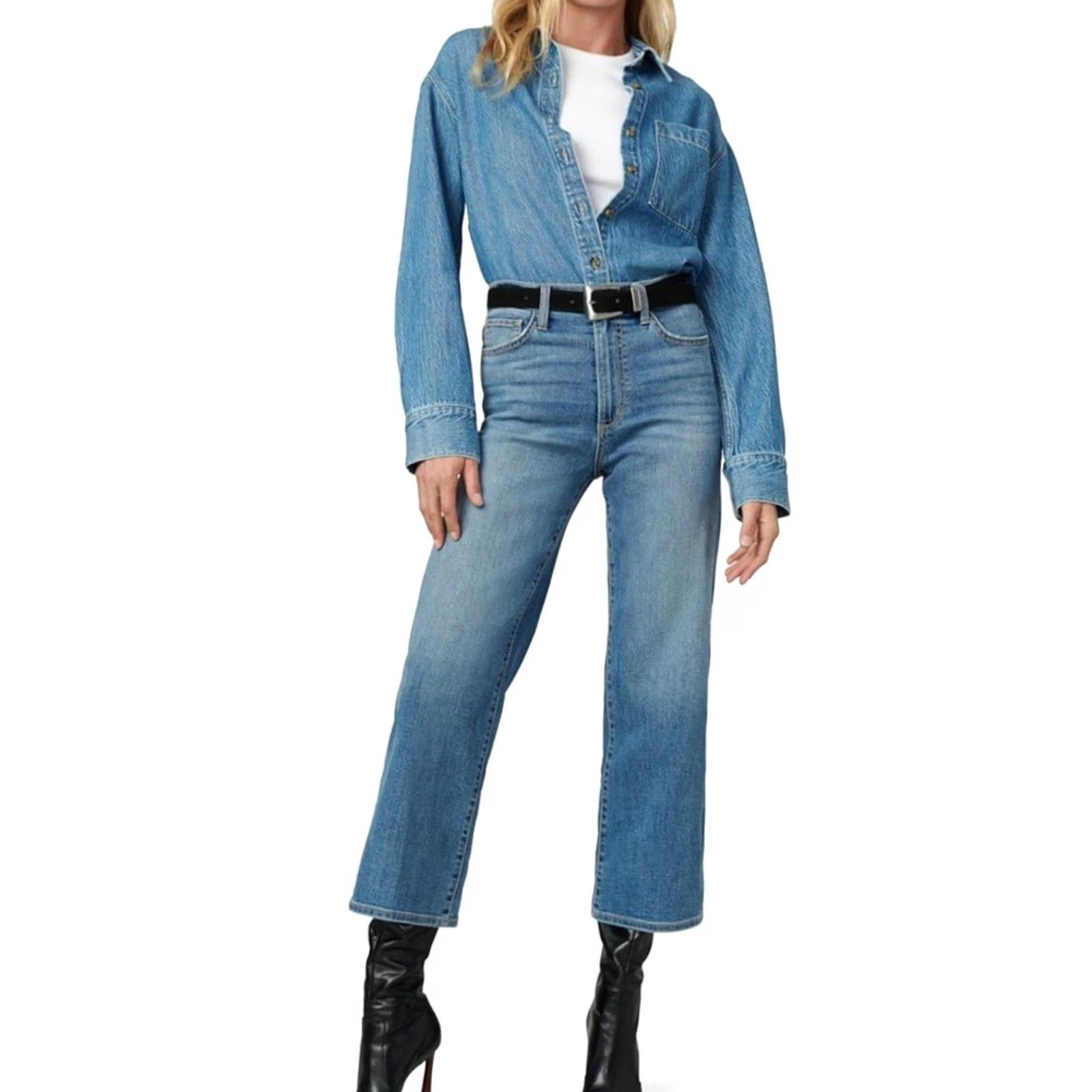 Vintage NWT Joe's The Blake High Rise Crop Wide Leg Jean - No Promises - Sz 32 Womens Jeans Size 24" / US 00 / IT 34 - 7 Thumbnail