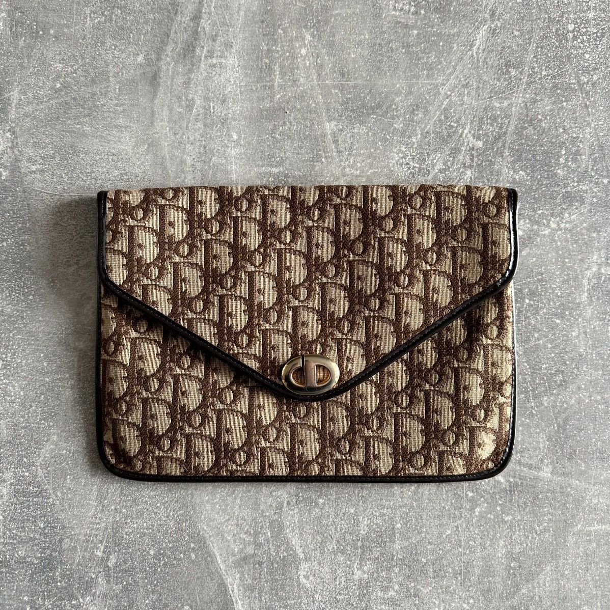 Christian Dior Monsieur Vintage Christian Dior Clutch 80’s Brown Monogram Leather Size ONE SIZE - 1 Thumbnail