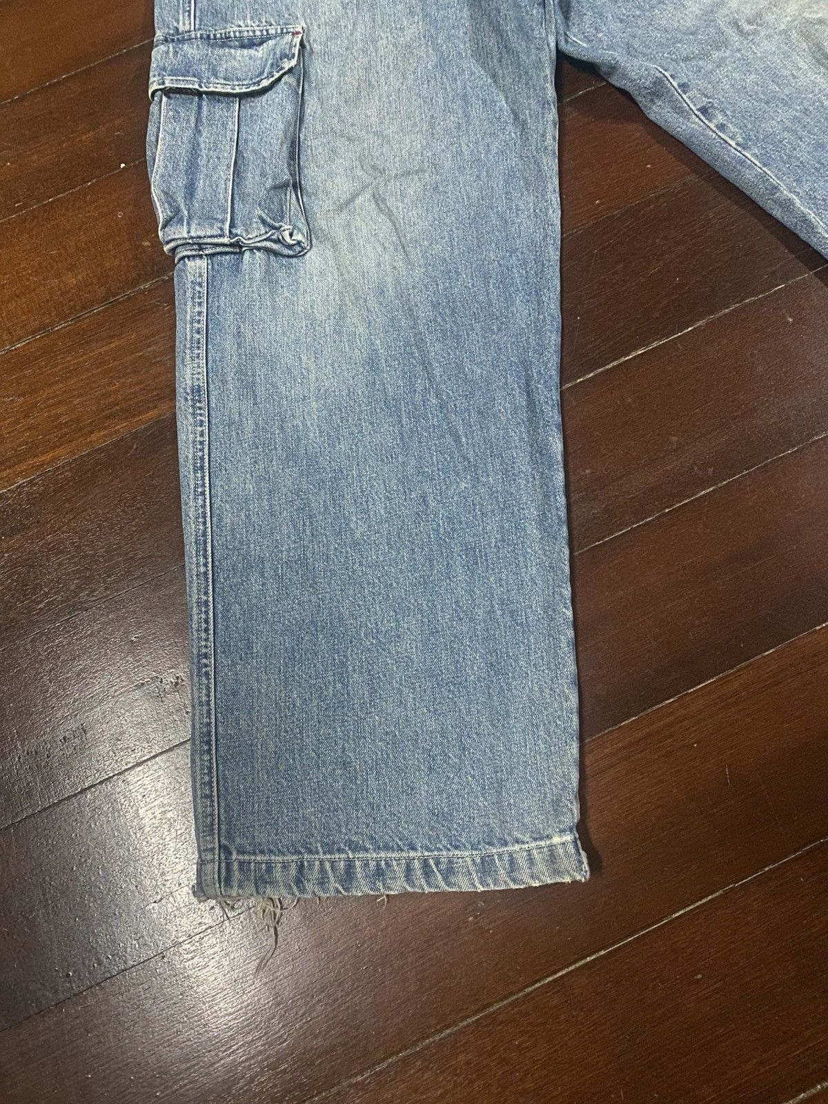 Japanese Brand Hawaiian Piko Jeans Cargo baggy distressed wide leg Size US 35 - 8 Thumbnail