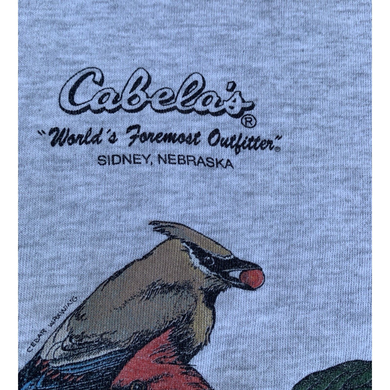 Vintage Vintage Cabela’s World’s Foremost Outfitter Sidney Nebraska Graphic Sweatshirt Long Sleeve Pullover Men L Gray Birds Nature 1989 Vintage Cats? Size US L / EU 52-54 / 3 - 3 Thumbnail