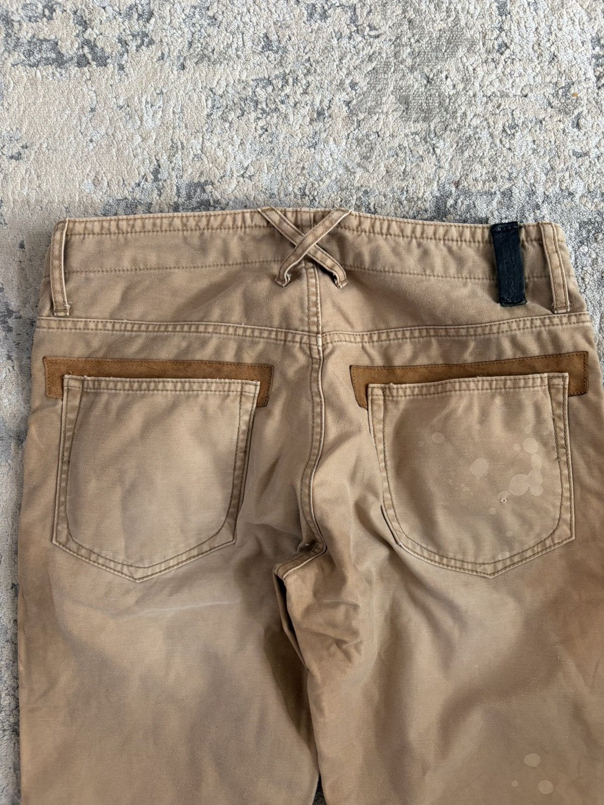 Isamu Katayama Backlash Suede Pocket Oil Stained Bootcut Pant Size US 29 - 9 Thumbnail