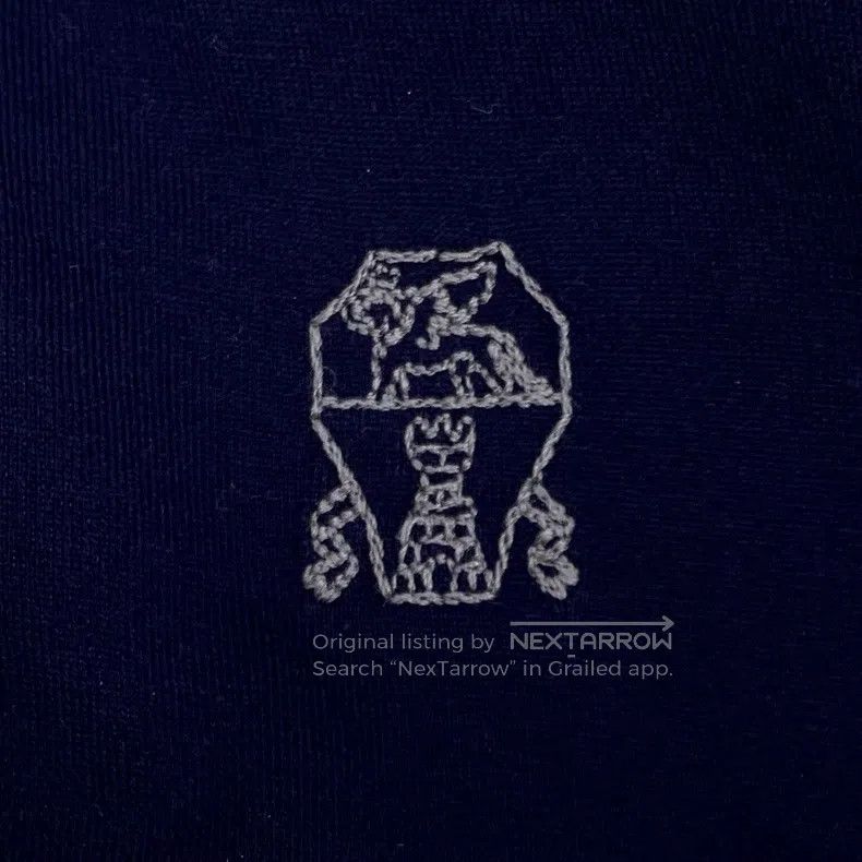 Brunello Cucinelli Brunello Cucinelli Navy blue logo embroidered cotton round Size US S / EU 44-46 / 1 - 5 Thumbnail