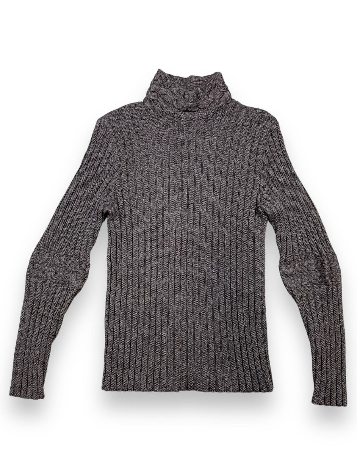 Vintage Versace Grey Knit Mock Neck Sweater Size 40