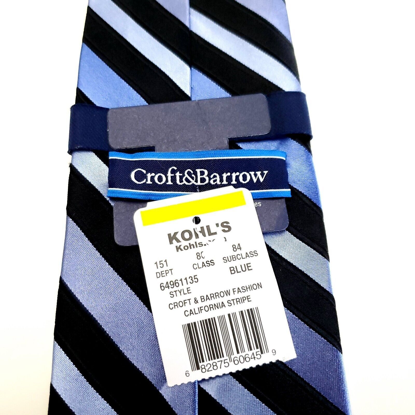 Croft & Barrow NEW Croft & Barrow Woven Blue Striped Silk Tie Size ONE SIZE - 3 Thumbnail