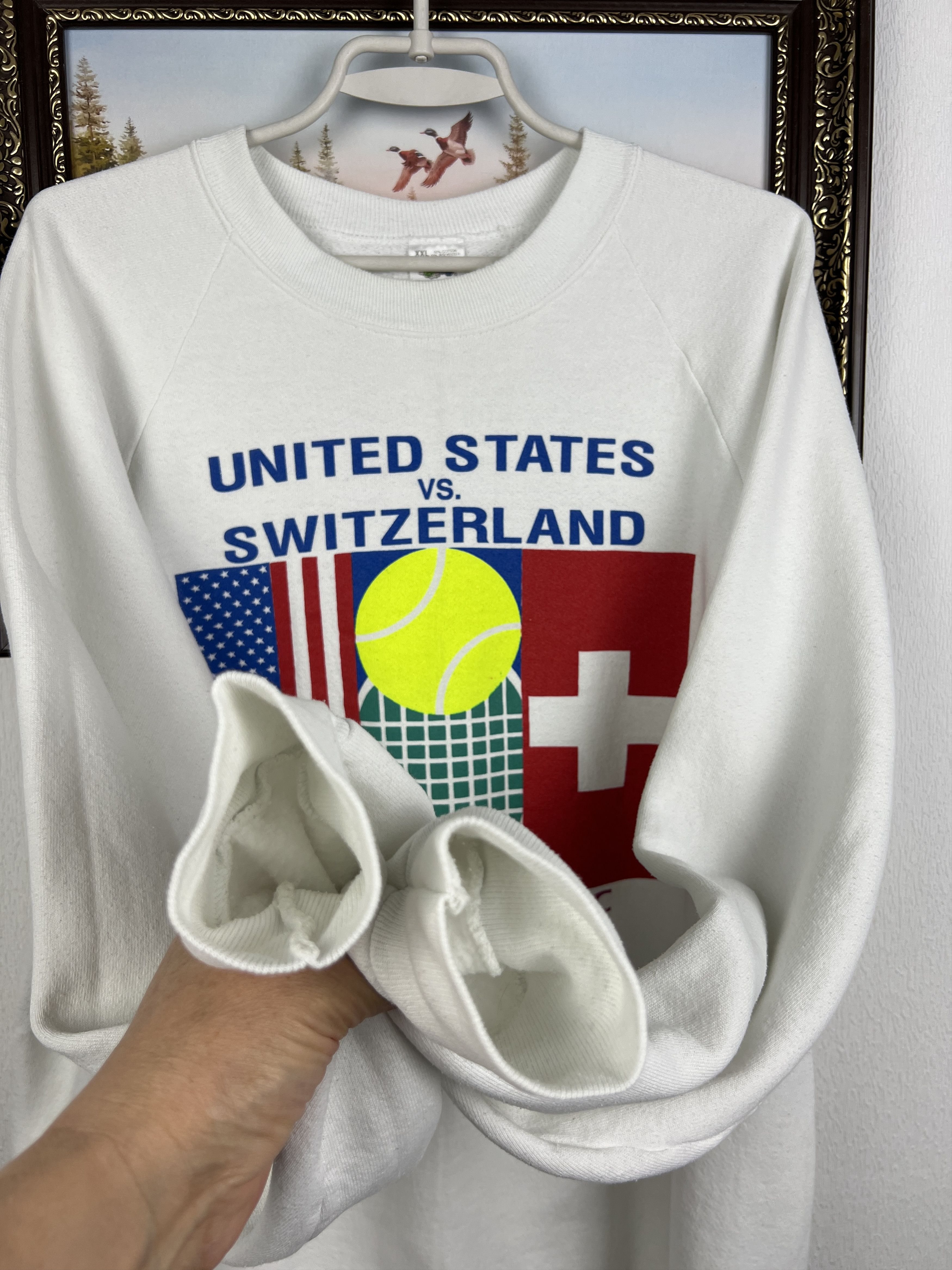 Vintage Davis Cup USA Switzerland Tennis Sweatshirt Rare Crewneck Size US XXL / EU 58 / 5 - 5 Thumbnail