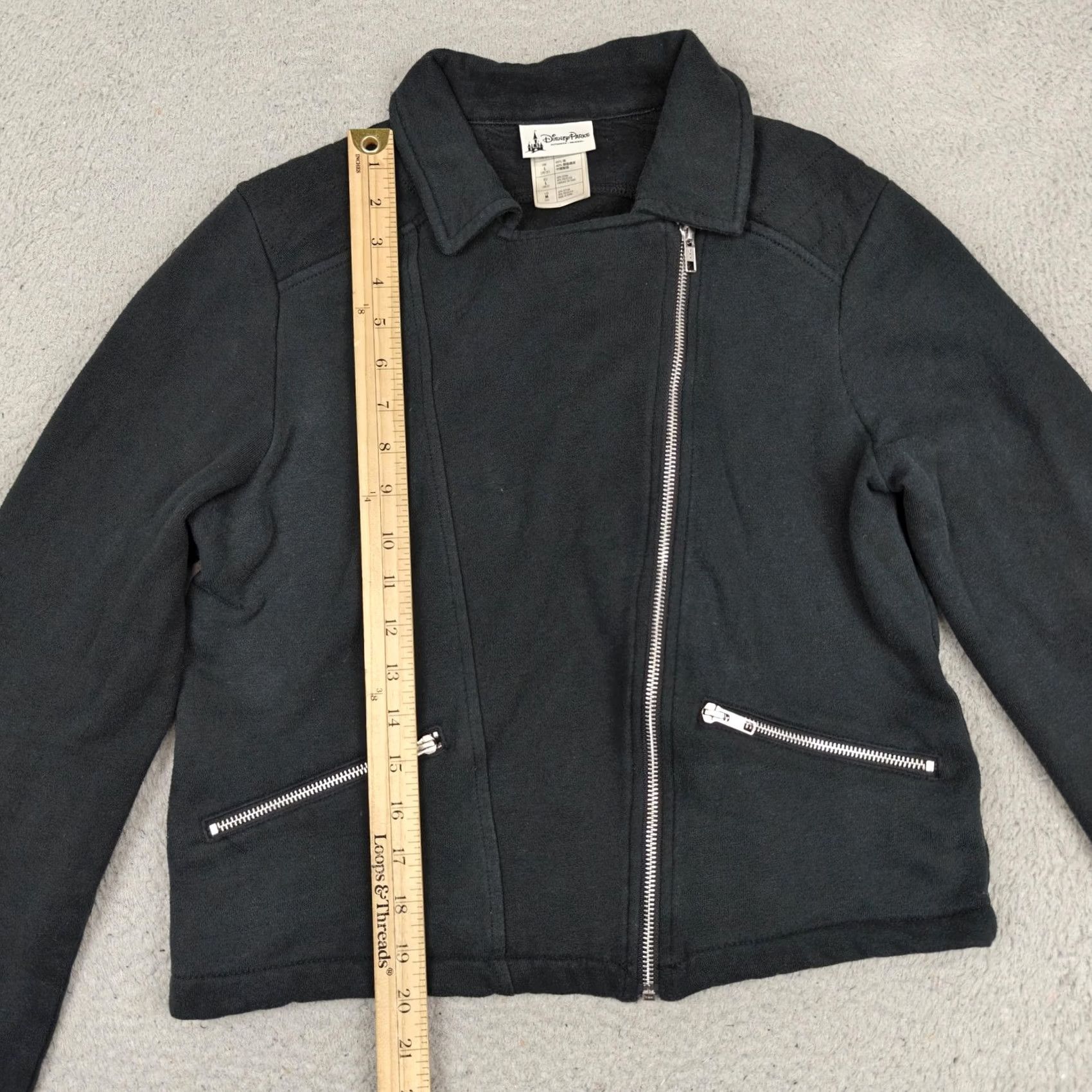 Disney Disney Parks Jacket Womens Medium Black Mickey Mouse Moto Zip Rhinestone Back Jacket Size M / US 6-8 / IT 42-44 - 6 Thumbnail
