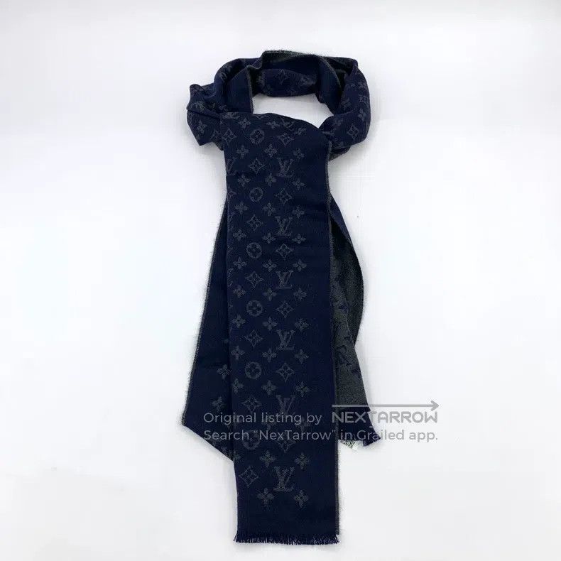 Louis Vuitton Louis Vuitton Dark blue logo presbyopic full print cashmer Size ONE SIZE - 9 Thumbnail