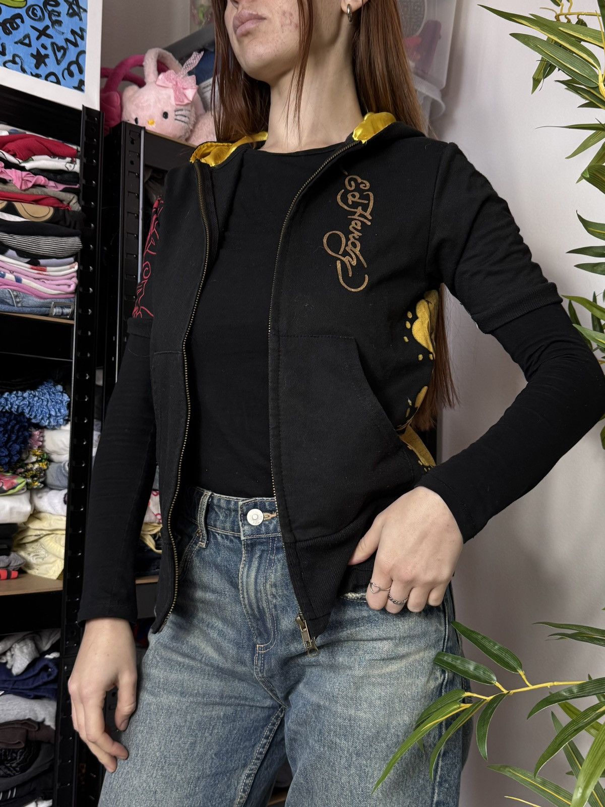 Ed Hardy VINTAGE ED HARDY 2000s ZIP UP HOODIE Size S / US 4 / IT 40 - 10 Thumbnail