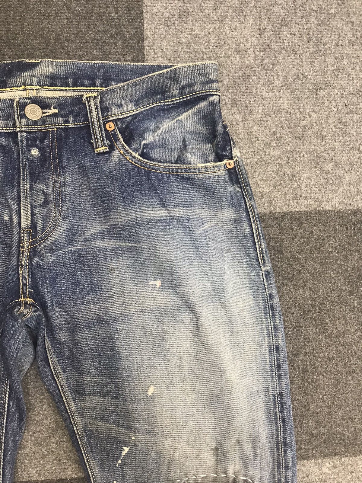 Japanese Brand fin&Sons Japan Distressed Redline Selvedge Jeans Size US 34 / EU 50 - 4 Thumbnail