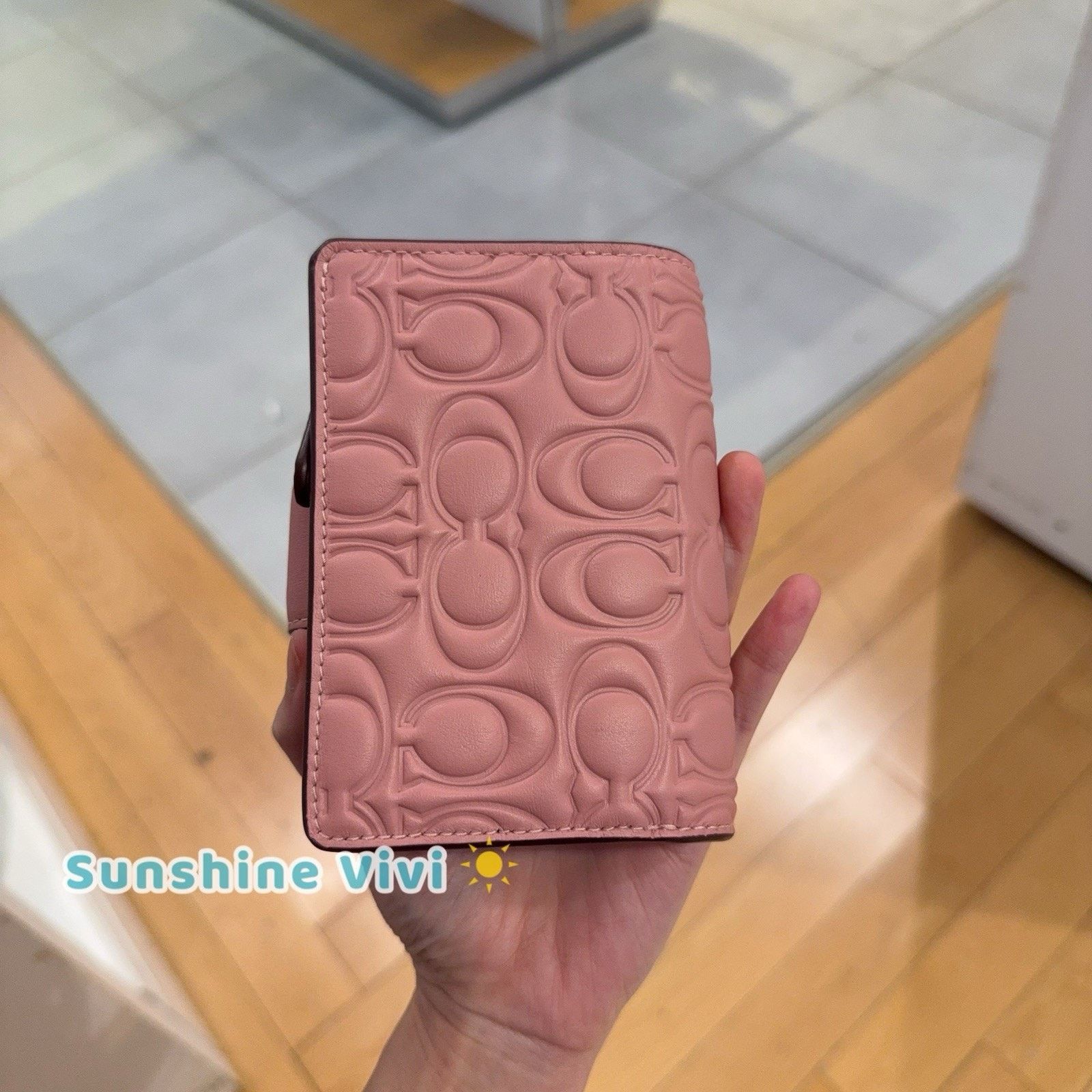 Coach NWT Coach Medium Corner Zip Wallet Leather CZ341 Pink Petal Size ONE SIZE - 3 Thumbnail