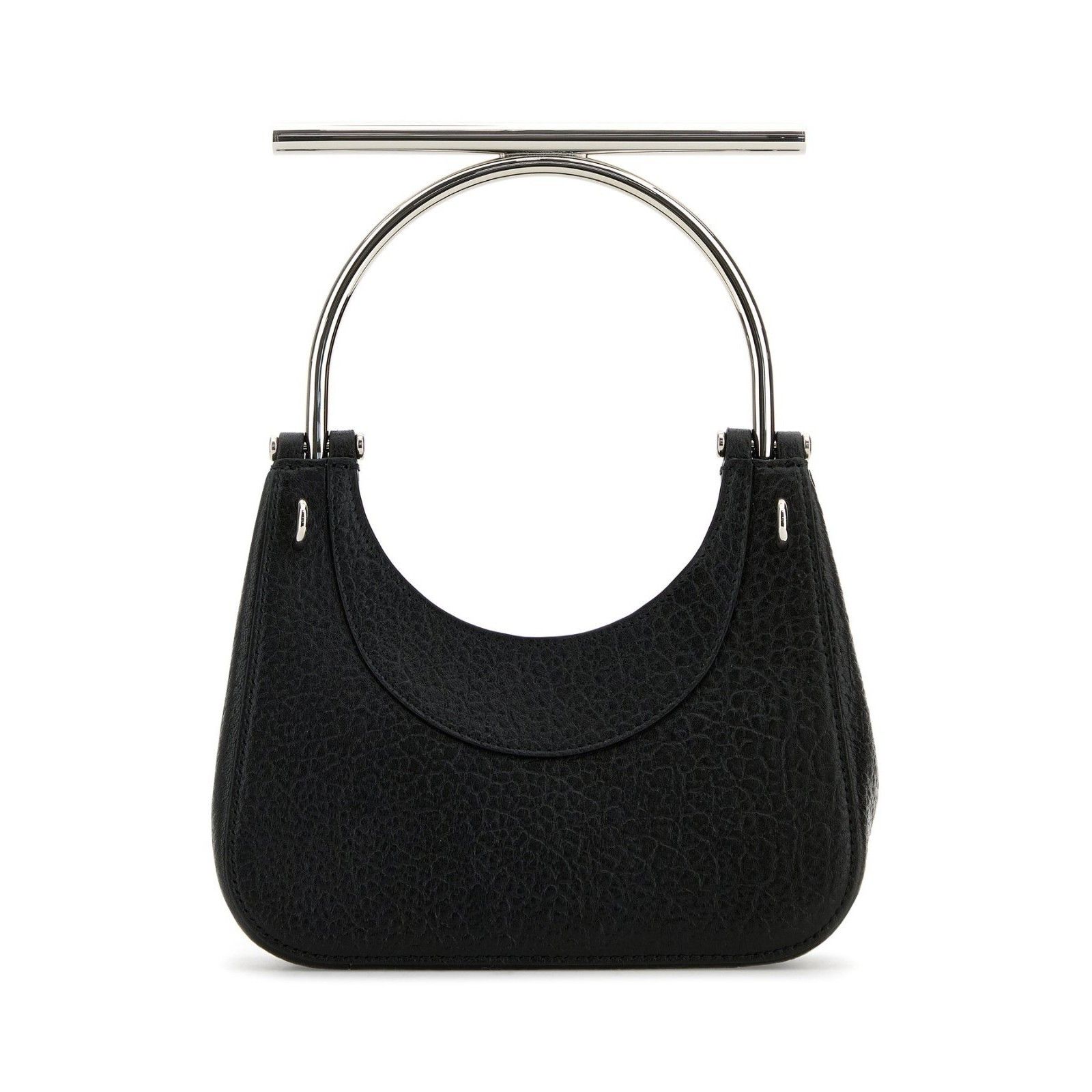 Alexander McQueen ALEXANDER MCQUEEN T-Bar Mini Black Silver Leather Shoulder B Size ONE SIZE - 3 Thumbnail