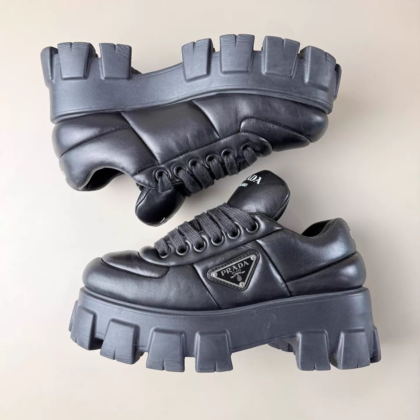 Prada Prada Black Cog Shoes Women's 36.5 Size US 6 / IT 36 - 5 Thumbnail